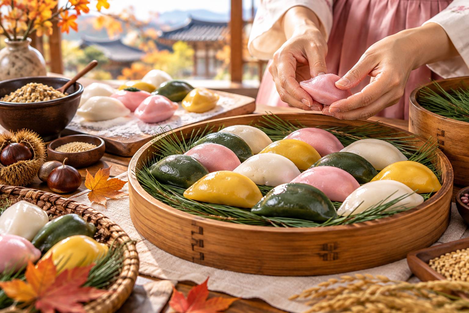 Songpyeon Chuseok: C&aacute;ch L&agrave;m B&aacute;nh Gạo H&agrave;n Quốc