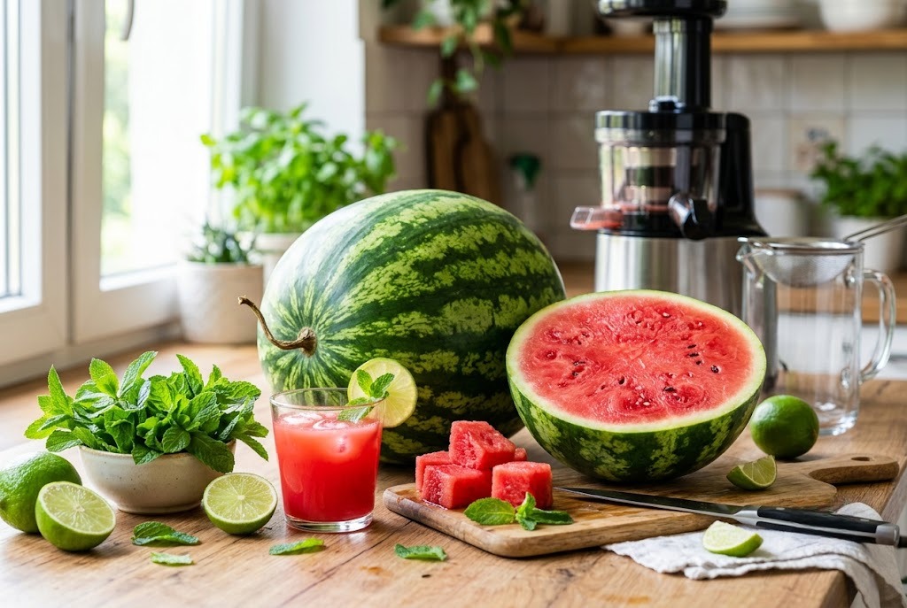 Chất lượng của quả dưa hấu ảnh hưởng trực tiếp đến màu sắc và hương vị của ly nước ép