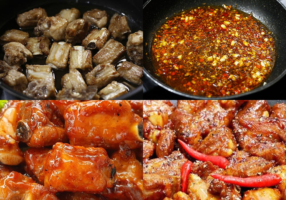 Sơ chế các nguyên liệu làm sườn xào chua ngọt