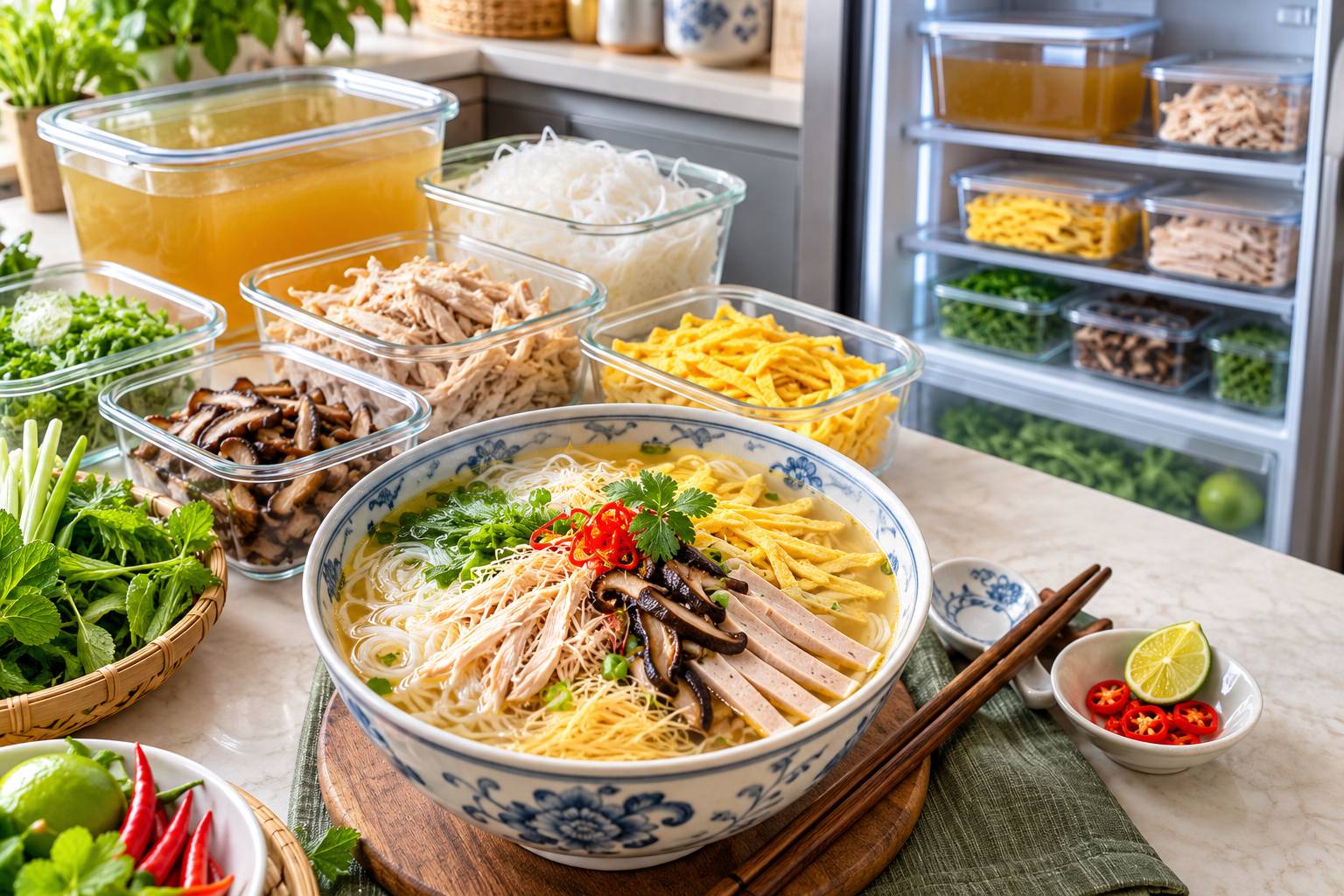 Bảo quản bún thang đúng cách để đảm bảo dinh dưỡng và an toàn sức khỏe 