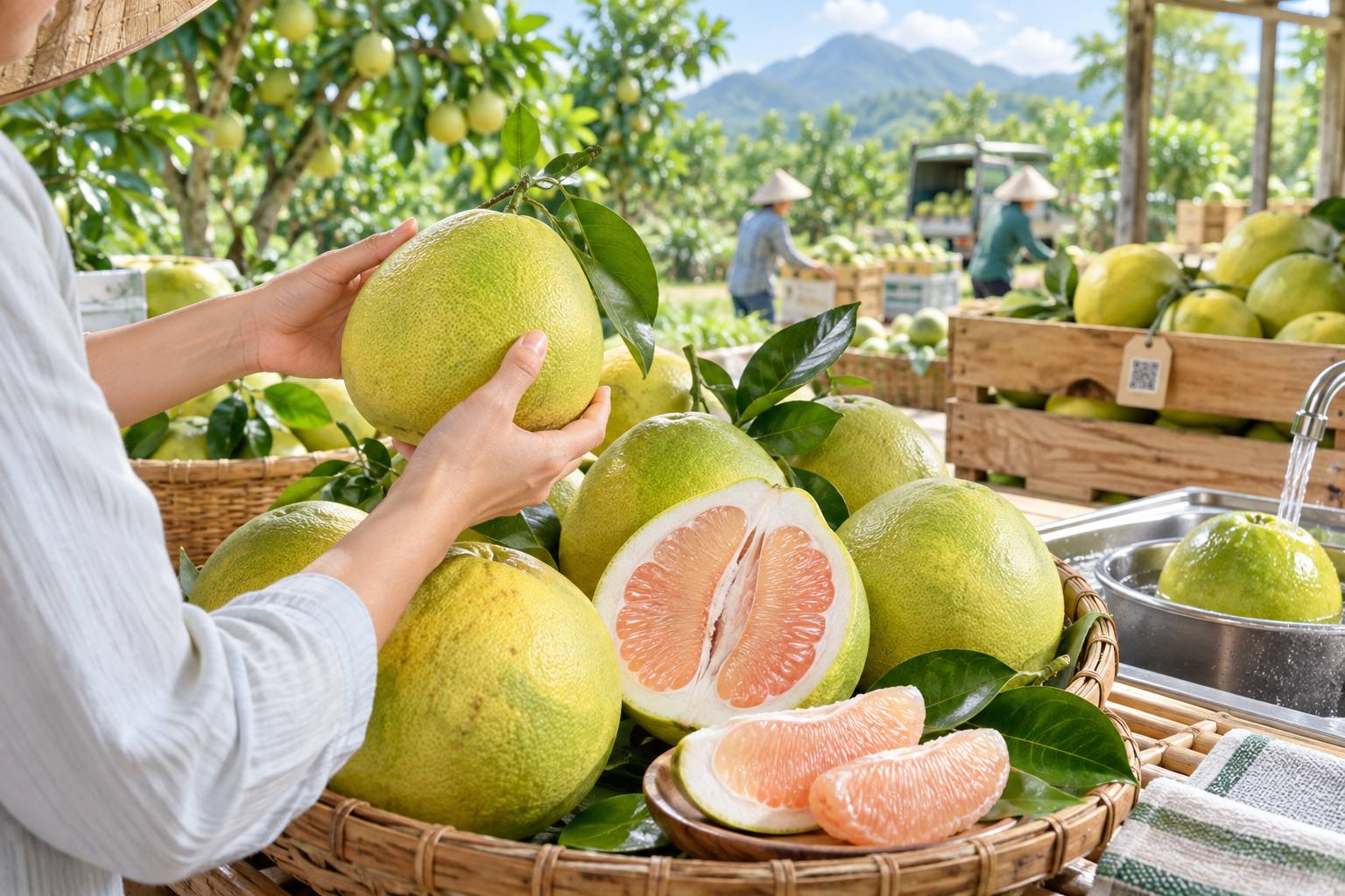 Tháng 9 dương lịch chính là thời điểm cao điểm chín rộ của bưởi Phúc Trạch (đặc sản Hương Khê, Hà Tĩnh)