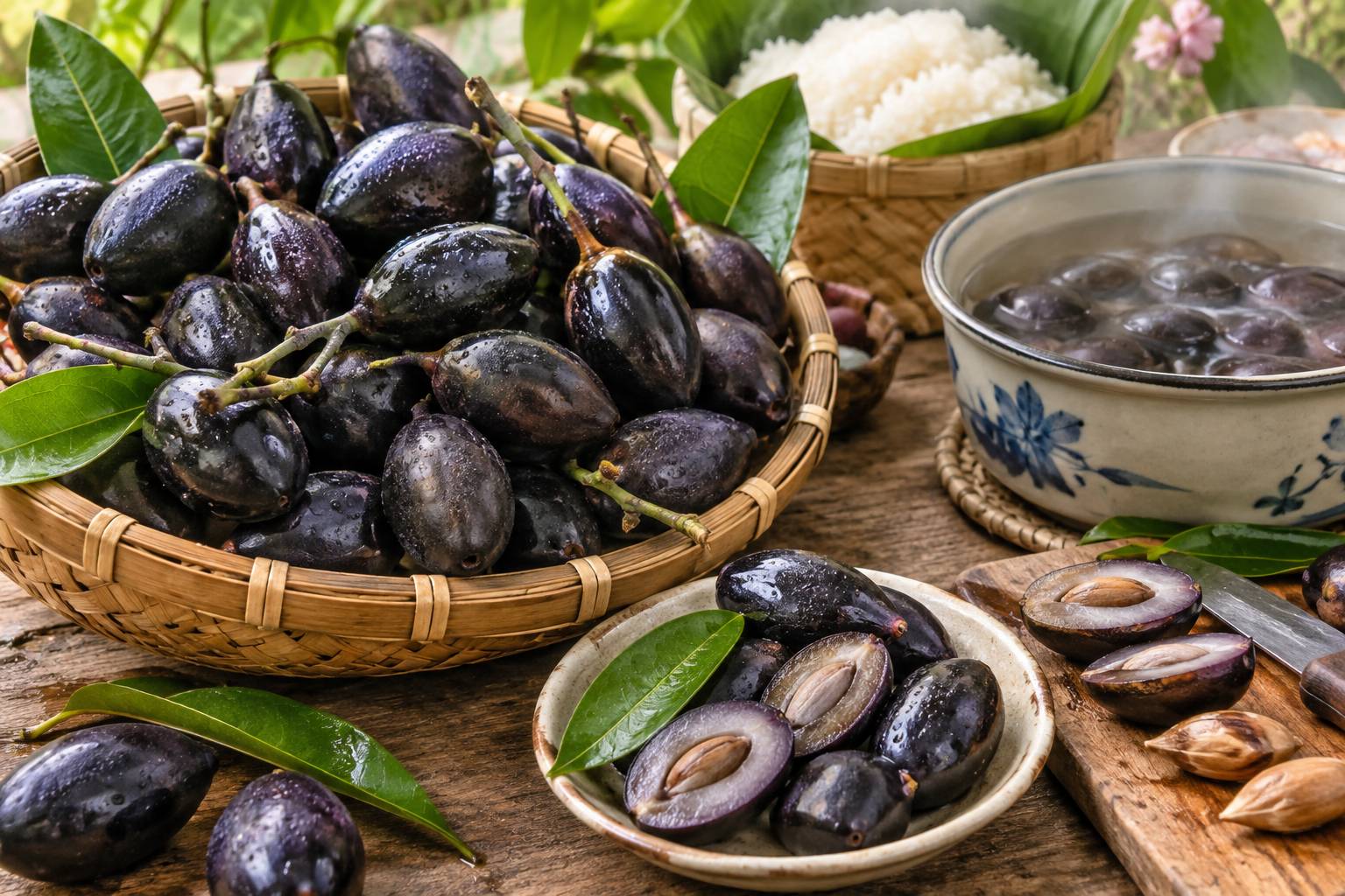 Tháng 9 âm lịch là thời điểm quả trám đen miền Bắc vào độ chín rộ, mang đến hương vị bùi ngậy, thơm nồng đặc trưng của núi rừng