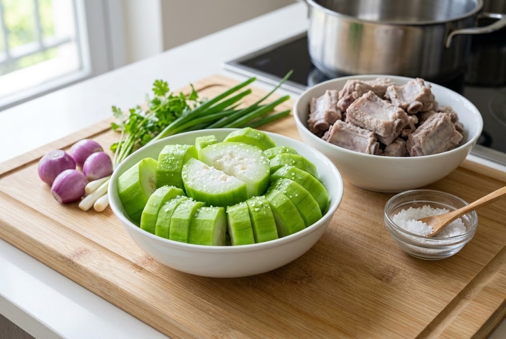 Quy trình nấu canh sườn bí đao thanh mát giải nhiệt tốt cho sức khỏe 