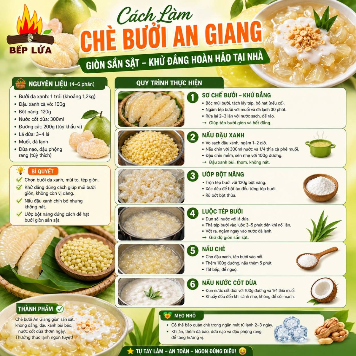 Quy trình làm chè bưởi An Giang thơm ngon thanh nhiệt tại nhà